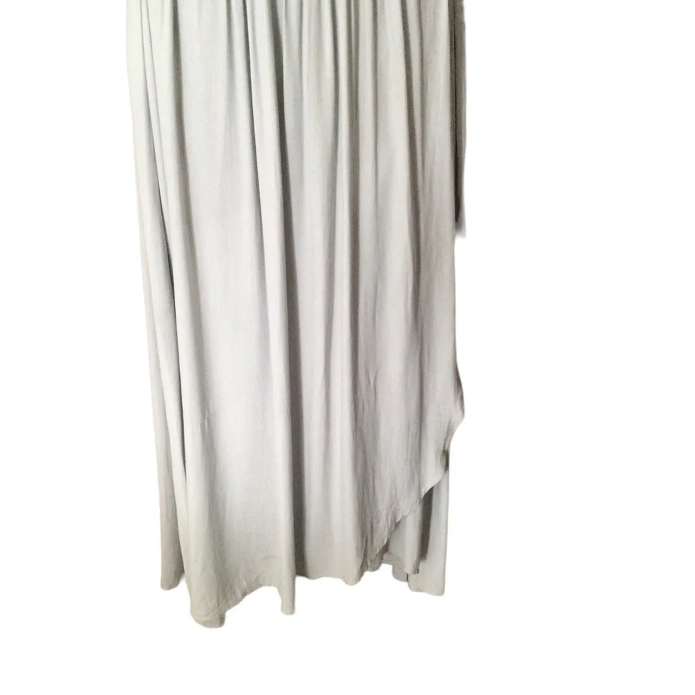 Free People Blue Gray Embroidered Fiona Maxi‎ True Wrap Dress